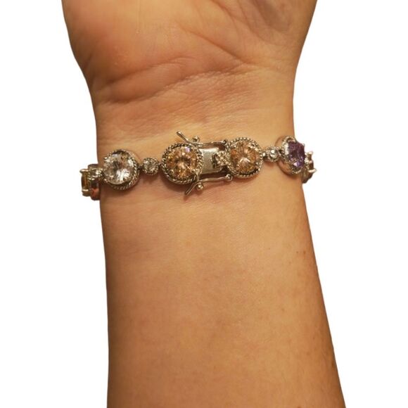 Sparkling Colorful Gemstone Bracelet - Picture 7 of 11